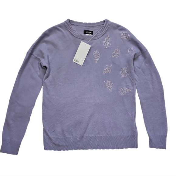 Zadig & Voltaire Sweaters - Zadig & Voltaire Gaby Strass Leaves Wool & Cashmere Sweater Lavender Ptp…